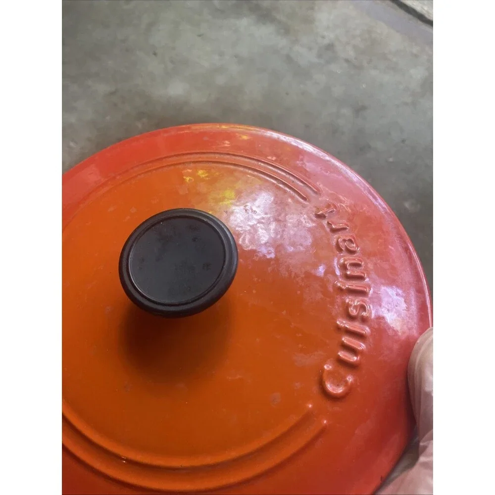 Cuisinart Replacement LID ONLY 3.0 Qt Flame Orange Cast Iron Classic Enameled